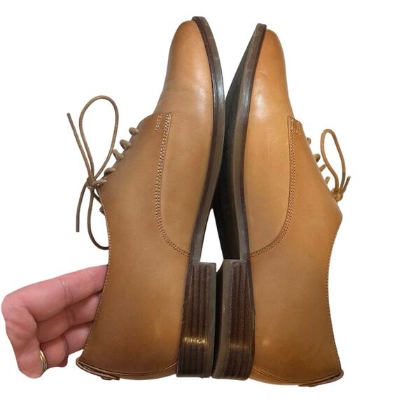 Vionic Weslyn Lace Up Oxford Loafers Size 10 Leather Tan Comfort Shoe Office - Picture 9 of 9